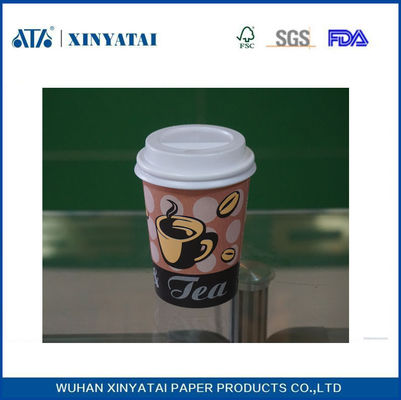 Chine Petit 8 onces logo imprimé sur mesure Gobelets jetables, tasses à café avec couvercles fournisseur