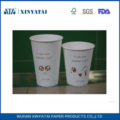 Chine Gobelets biodégradables jetables en papier blanc avec impression de Logo sur mesure fournisseur