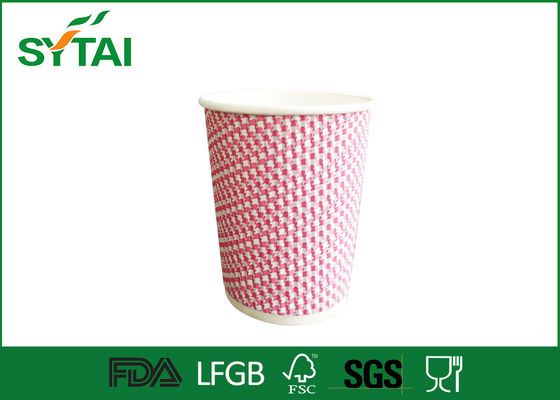 Chine Adaptez les tasses de papier d'ondulation d'impression 8 10 tasses de boissons de papier de 12 onces fournisseur