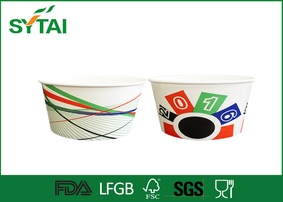 Chine Tasses de papier adaptées aux besoins du client de crème glacée de catégorie comestible, cuvette de papier jetable 16oz 520ml fournisseur