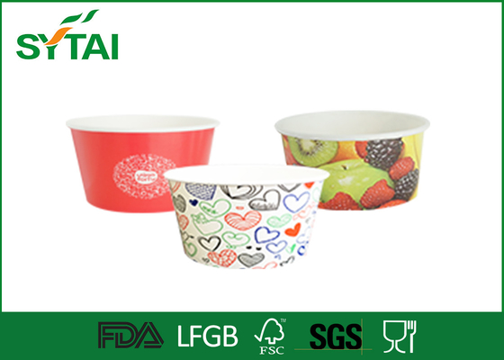 Chine 9 oz Logo imprimé recto PE jetables en papier Ice Cream Coupes Coupes / yogourt avec couvercles fournisseur