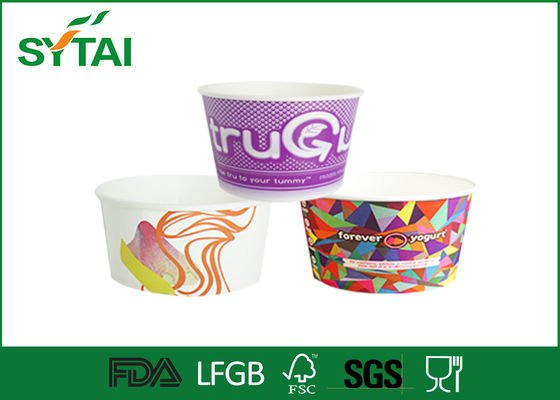 Chine Logo personnalisé gobelets jetables papier crème glacée pour yoghourt ou lait 16 onces Rouge Blanc Multi Color fournisseur