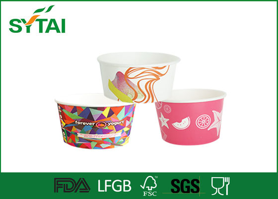 Chine Le PE a enduit la coutume jetable de tasses de crème glacée imprimé du logo fournisseur