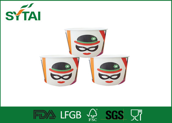 Chine Tasses faites sur commande de crème glacée de papier de logo/conception de personnages de papier biodégradable de cuvettes de crème glacée fournisseur