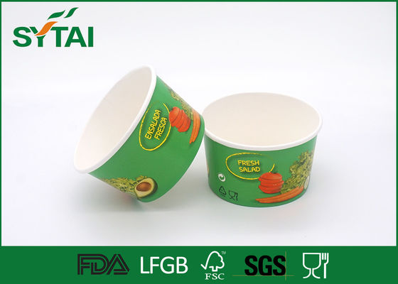 Chine Saladier de papier biodégradable vert de grande capacité pour des légumes fournisseur