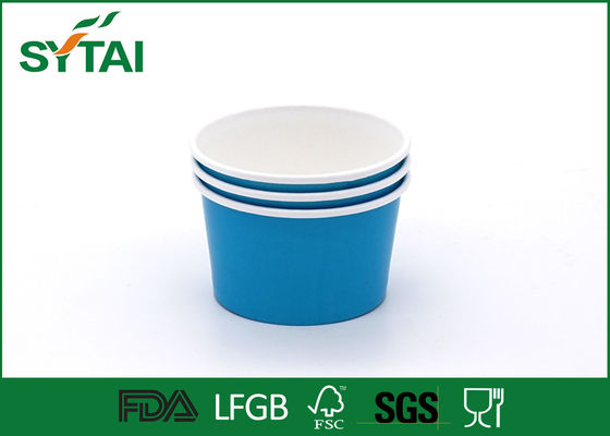 Chine Les tasses biodégradables de crème glacée de papier bleu, PE ont enduit des matériaux fournisseur