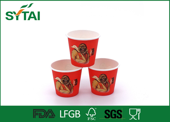 Chine Images de caractère tasse de papier rouge imprimée 2,5 par onces avec le papier de catégorie comestible fournisseur