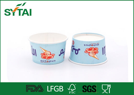 Chine Jetable épaississez les petites tasses de papier de crème glacée avec l'impression de Flexo, 4 onces fournisseur