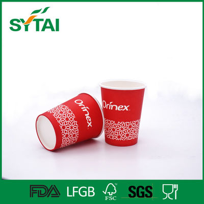 Chine Réutilisation environnementale unique à mur unique jetable de couleur rouge de tasses de papier de boisson fournisseur