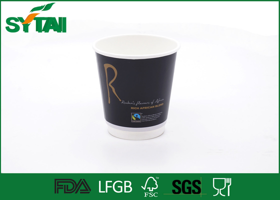 Chine Doubles tasses de tasses de papier peint de santé/café jetables avec des couvercles, norme de GV FDA fournisseur