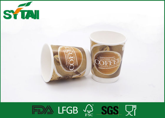 Chine Tasses de papier peint qui respecte l'environnement de 12 onces doubles jetables pour le café/thé, impression offset fournisseur