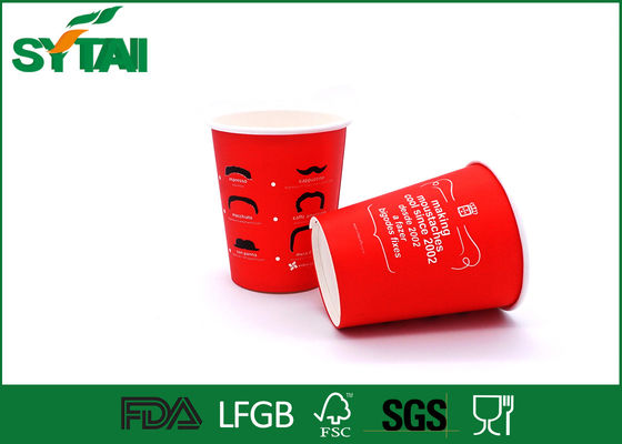 Chine Flexo a imprimé les tasses de papier à mur unique rouges 4-24oz avec le logo fait sur commande, aperçu gratuit fournisseur