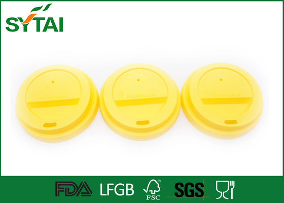 Chine Diamètre 80 mm en plastique jaune jetable gobelets couvercles pour Coupes papier fournisseur