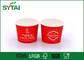 Red Custom Size Eco - friendly Ice Cream Paper Cup for Cold Food