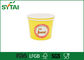 La crème glacée faite sur commande imprimée colorée jaune met en forme de tasse favorable à l'environnement jetable fournisseur