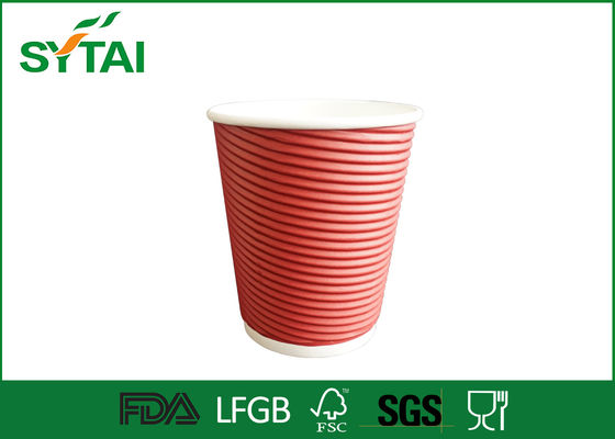Chine tasses de papier de l'ondulation 8oz avec des couvercles/tasses jetables thermiques de lignes aériennes pour le cappuccino fournisseur