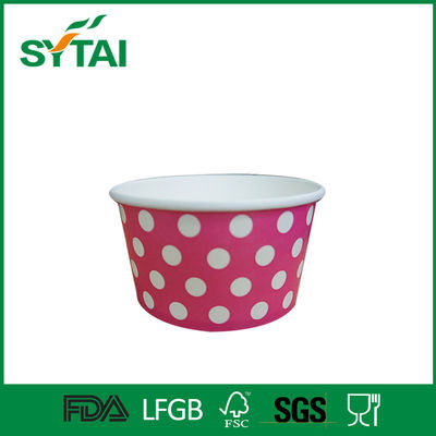 Chine 12oz a imprimé le rose isolé adapté aux besoins du client de tasses enduit par pe de papier de tasses de crème glacée fournisseur