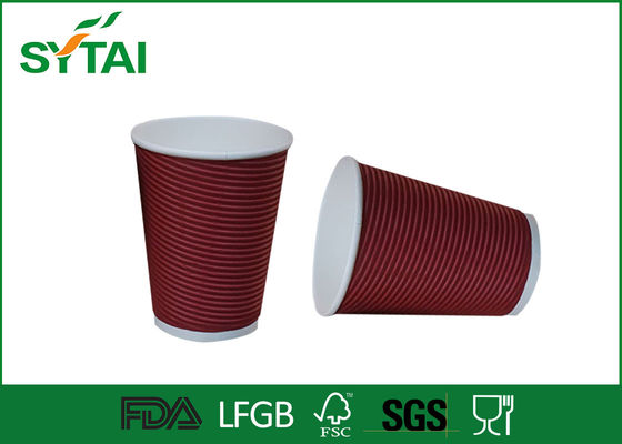 Chine Bio adaptez les tasses de papier d'ondulation d'impression 8 10 café chaud de zigzag de 12 onces fournisseur