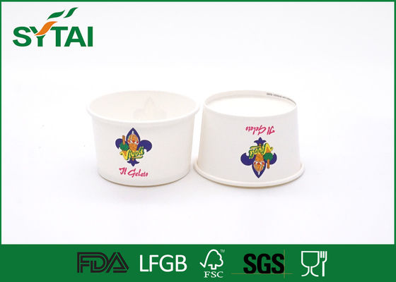 Chine La taille de 6 onces 240 ml de livre blanc de crème glacée qui respecte l'environnement jetable met en forme de tasse imperméable fournisseur