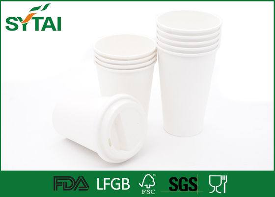Chine Les tasses de papier de PLA de blanc fait sur commande/ont isolé l'acide polylactique de papier de tasses de café fournisseur