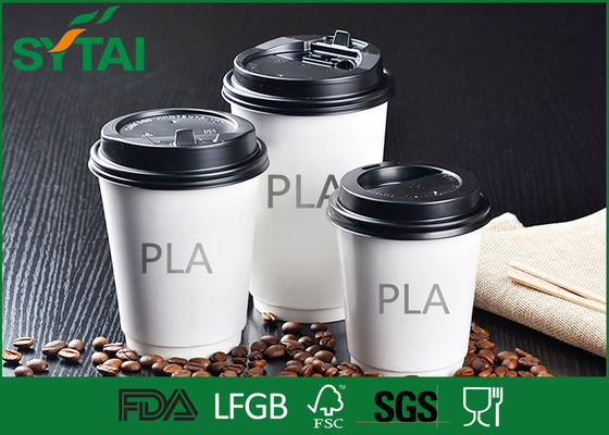 Chine Tasses de papier de PLA de boissons chaudes saines, tasses de café à aller de pair avec la conception simple de couvercles fournisseur