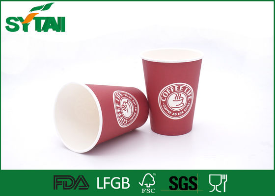 Chine Tasses de papier à mur unique de couleur rouge/tasses de papier jetables avec des couvercles, certification de GV FDA fournisseur