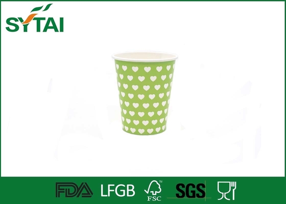 Chine Vert de boisson comme l'impression jetable à mur unique pointillée d'amour de tasses de papier fournisseur