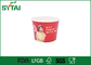 La belle crème glacée jetable rouge met en forme de tasse le logo écologique adapté aux besoins du client fournisseur